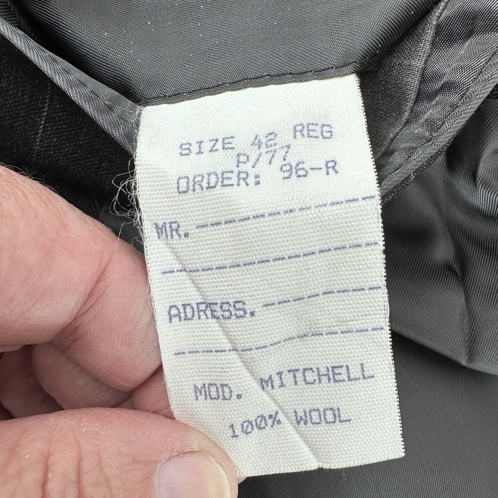 Jos A Bank Clothiers Men's 40S Gray Herringbone Wool Tweed‎ 3 Button Blazer - Picture 7 of 14